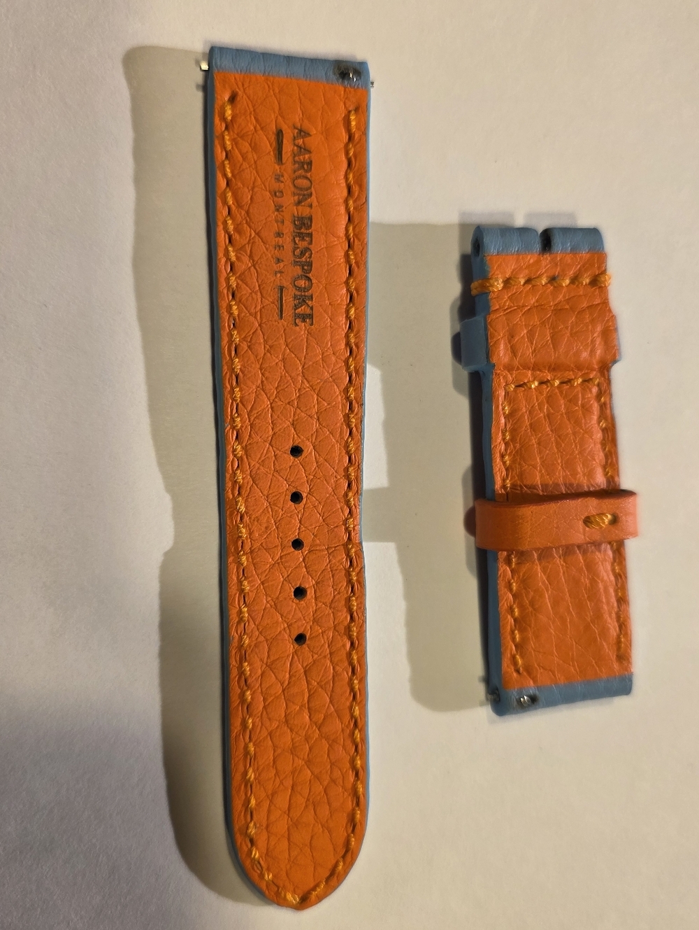 Blue Leather Watch Strap - Picture 4 of 6